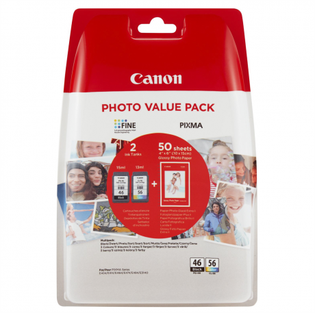 CANON PG-46-CL56 2Lİ KARTUŞ + 50 ADET FOTOĞRAF KAĞIDI