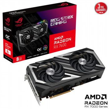 ASUS ROG-STRIX-RX7600-O8G-GAMING 8GB GDDR6 HDMI DP 128BIT