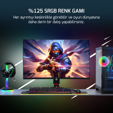 GamePower 32'' Vision V30 Curved 1000R RGB 240Hz 1ms 2K (QHD) , Kvm, Speaker, Type C Gaming Monitör (Sıfır Ölü Piksel Garantili)