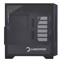 GamePower Savagis 550W 80+ Bronze ATX 4*ARGB Fan Temperli Cam Hub Siyah Gaming Kasa